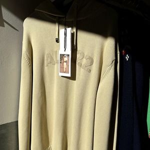 1017 ALYX 9SM Ribbed Tonal Beige Logo Hoodie